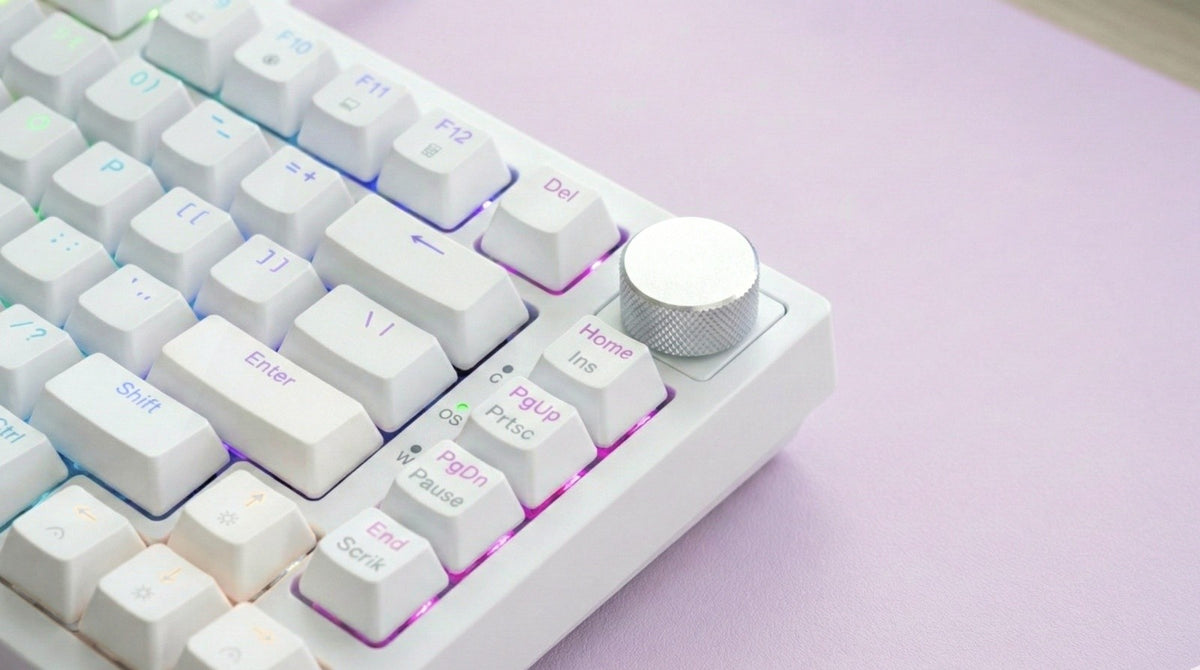 Tastatură magnetică RGB ASTRAL White OUTEMU, culoarea jad alb