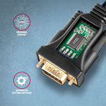 Adaptor ADS-1PQN USB 2.0 > RS-232 pentru port serial, cablu de 1,5 m, cip FTDI