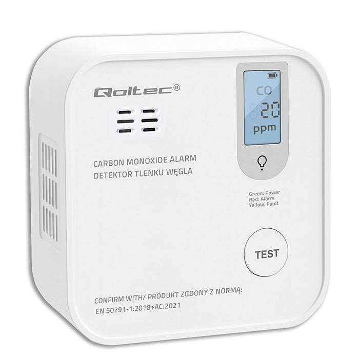 Detector de monoxid de carbon cu baterie | Alarmă 85dB | LED