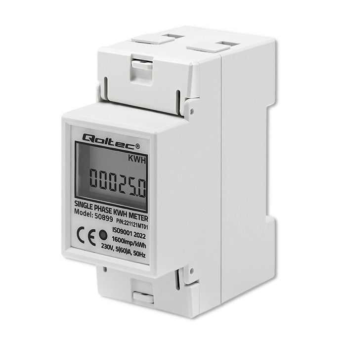 Contor electronic monofazat | Contor de energie pe șină DIN | 230V | LCD | 2P