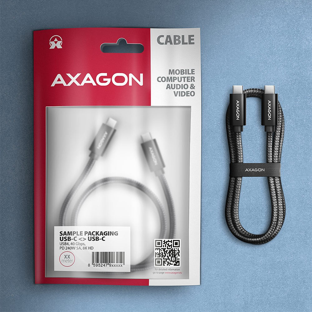BUCM4X-CM10AB USB-C - Cablu USB-C, USB4 Gen 3x2 1m, PD 240W, 8K HD, ALU, Negru împletit