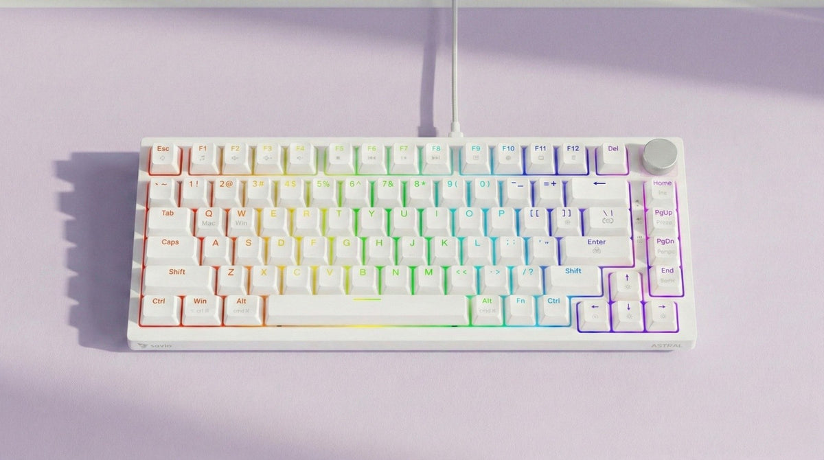Tastatură magnetică RGB ASTRAL White OUTEMU, culoarea jad alb