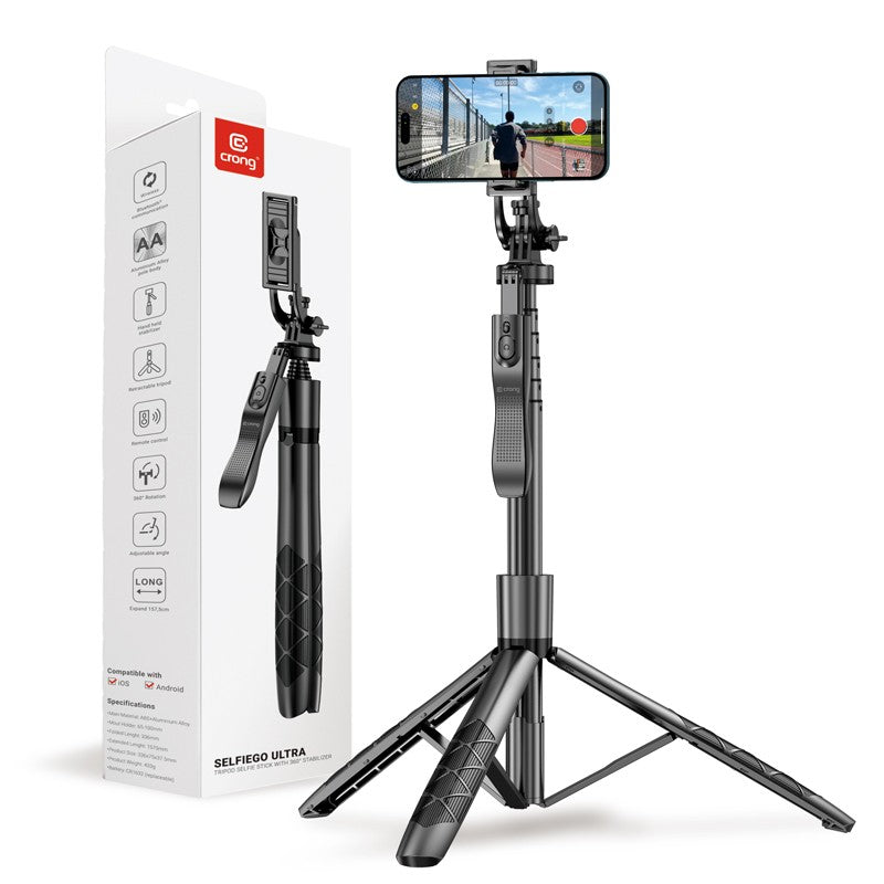SelfieGo Ultra Stick selfie din aluminiu cu trepied Bluetooth (33-157,5 cm)