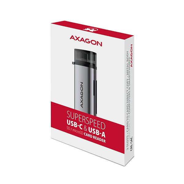 Cititor de carduri extern CRE-SAC USB 3.2 Gen 1 Tip-C + Tip-A SD/microSD