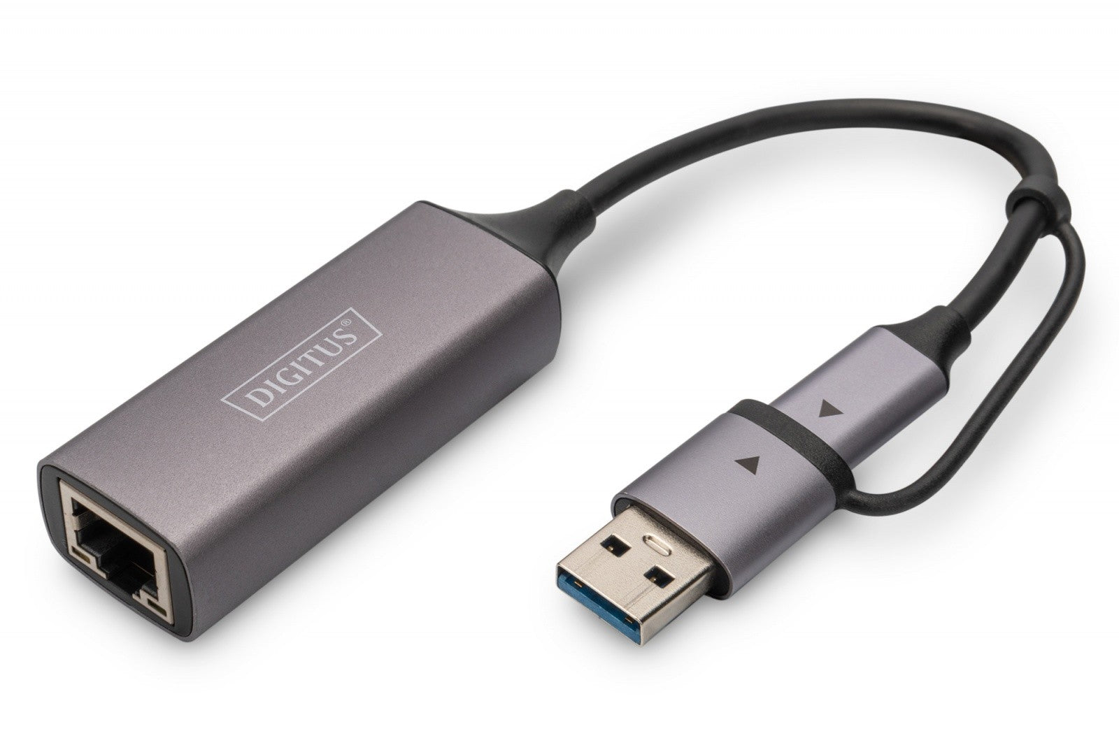 Adaptor de rețea cu fir USB 3.1 Tip C + USB A la 1x RJ45 2.5 Gigabit Ethernet 10/100/1000/2500Mbps