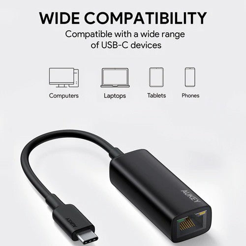 Adaptor de rețea Gigabit USB-C din aluminiu CB-A30 10/100/1000 Mbps RJ45 | 1 Gbps | USB 3.0 Tip C | LED-uri