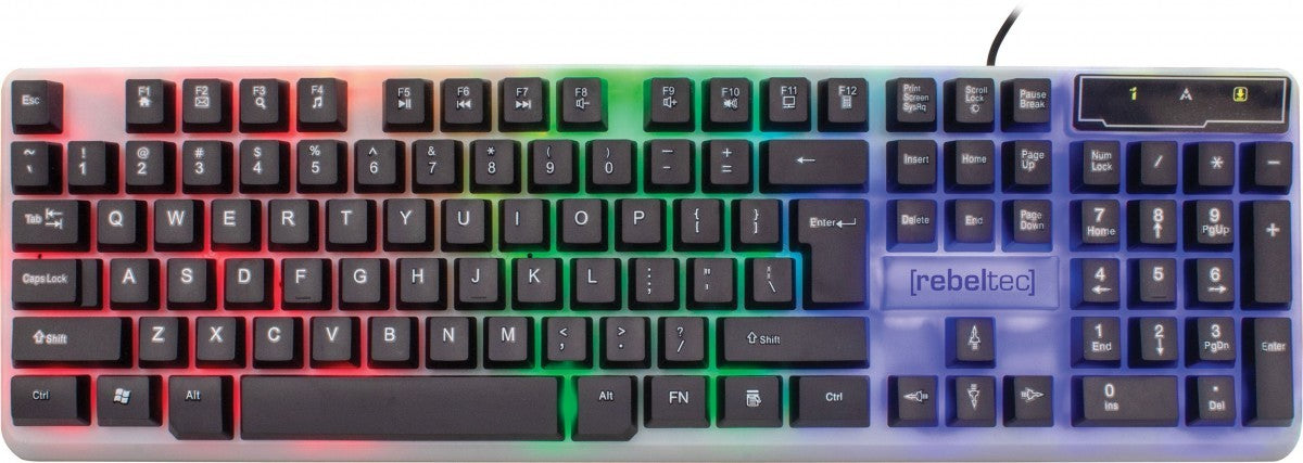 Tastatură de gaming cu iluminare din spate neon