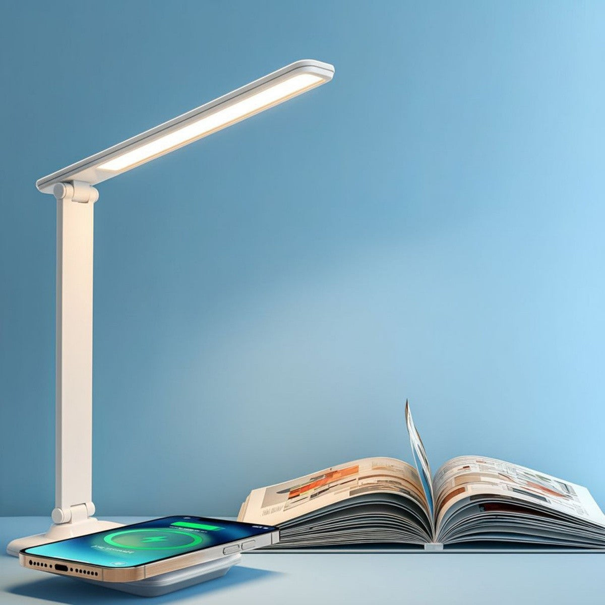 Lampă de birou LED de 9W cu încărcător Qi MCE616W