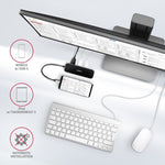 Hub portabil HMC-6GL USB 6 în 1, 5 Gbps, 3x USB-A, HDMI 4K/30Hz, GLAN, PD 100 W, cablu USB-C 20 cm
