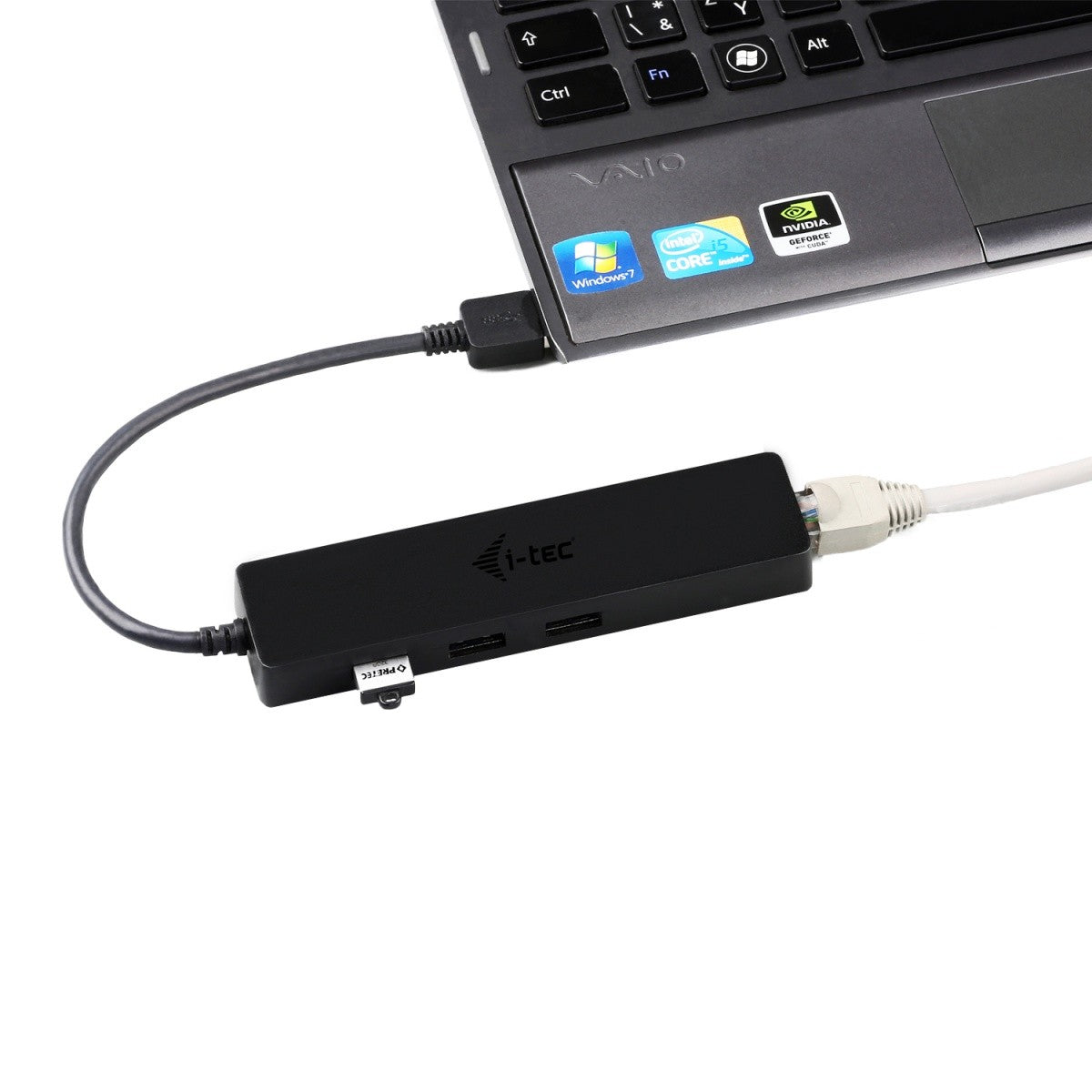 Hub USB 3.0 subțire cu 3 porturi + Gigabit Ethernet 10/100/1000
