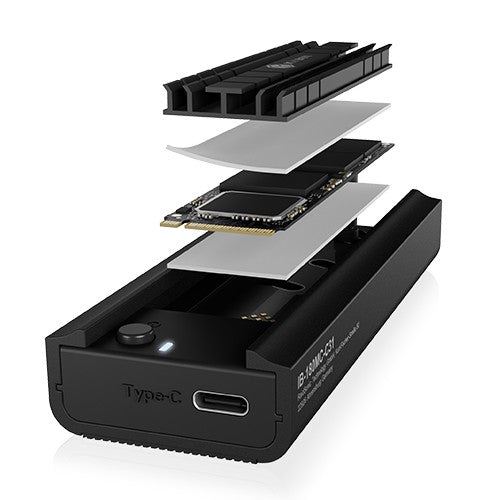 Stație de andocare IB-180MC-C31 M.2 NVMe și SATA, USB 3.2 (Gen2) Tip-C, Aluminiu