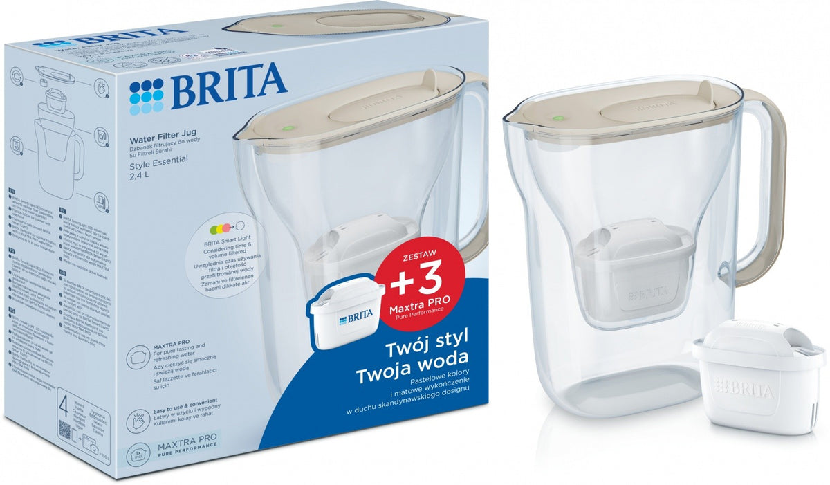 Cană filtrantă Style Essential de 2,4 l + 3 inserții, nisip