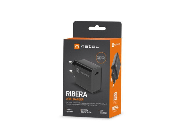 Încărcător de perete Ribera 1x USB-C 20W Negru