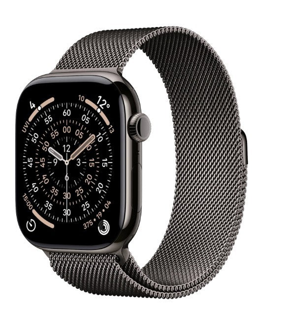 Carcasă din titan ardezie 46 mm, ceas seria 11 GPS + Cellular, brățară milaneză ardezie, mărime M/L