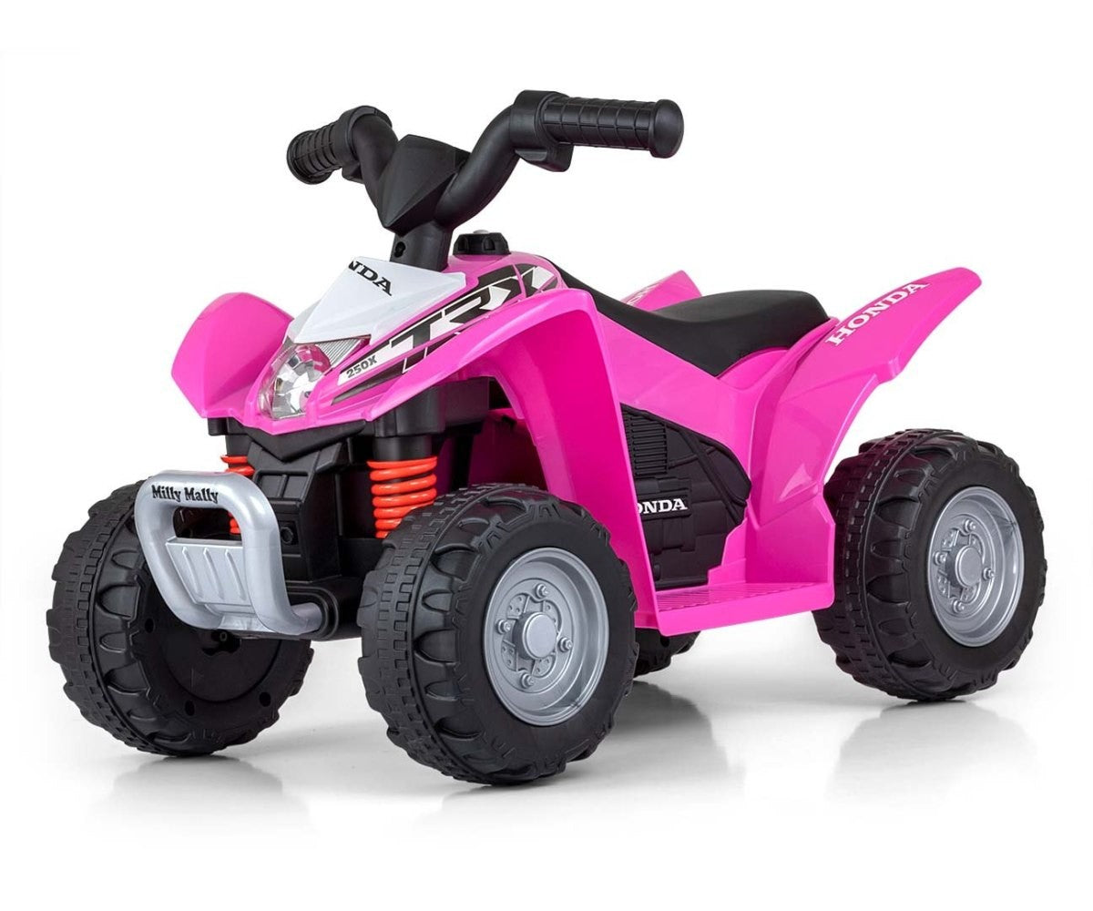 ATV Honda roz, quad alimentat cu baterii