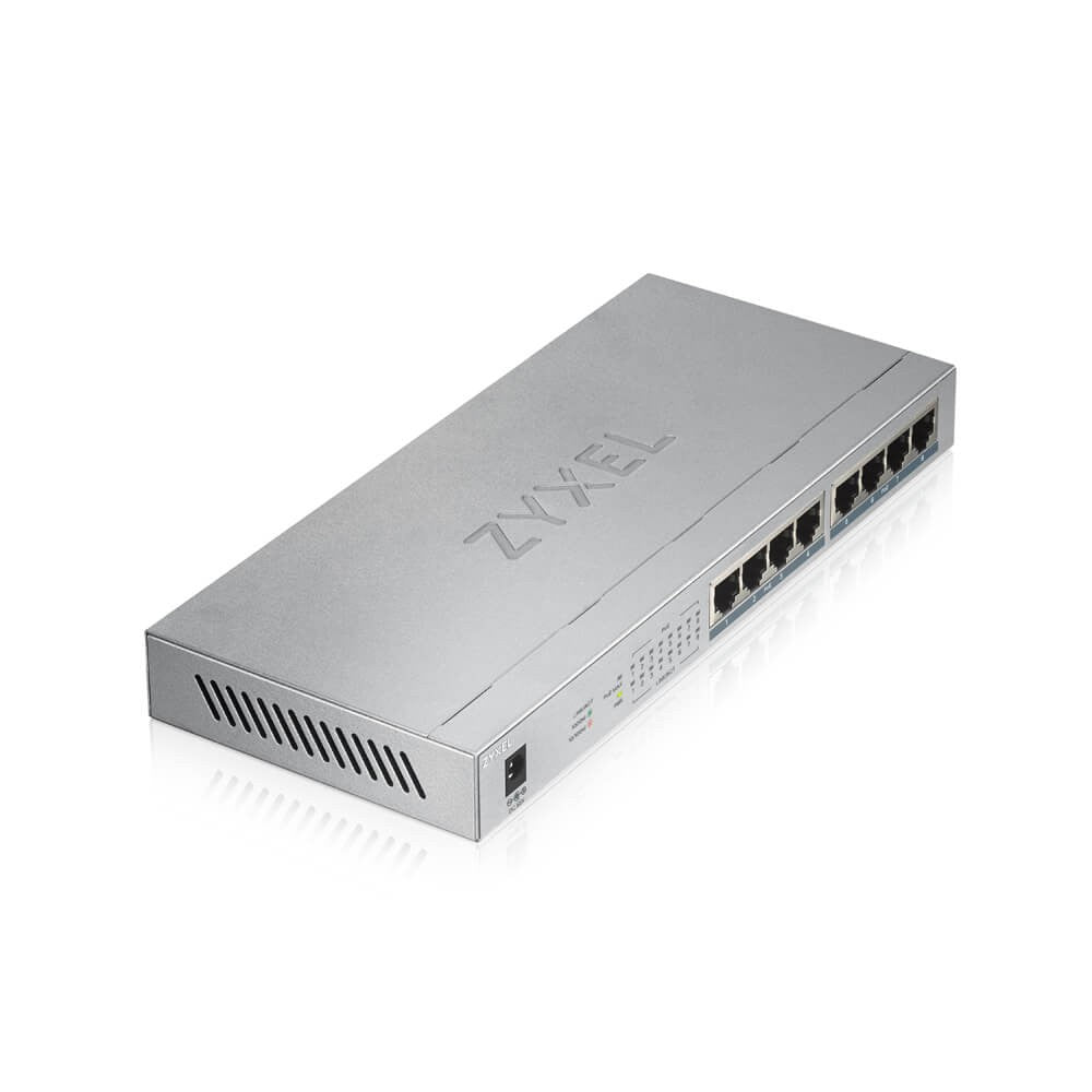 Switch desktop negestionat GS1008-HP Gigabit PoE+ cu 8 porturi, 60W