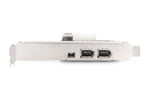 Hartă (Controle) Firewire (400) PCI Exp., 2xZew. 1xZew. (Mini) IEEE1394a 6pin+Mini, Profil redus, VT6308P