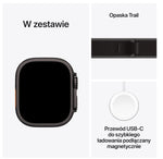 Carcasă neagră din titan Watch Ultra 3 GPS + Cellular 49 mm, curea Trail neagră/cărbune - mărimea S/M