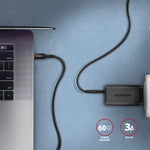 BUCM-CM10AB Cablu USB-C - USB-C 2.0, 1m, PD 60W, 3A, ALU, Împletit Negru