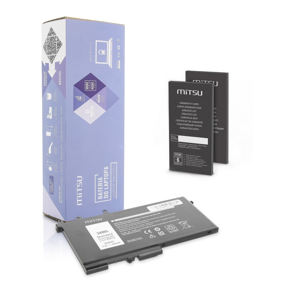 Baterie Dell Latitude E5280, E5580 3000 mAh (34 Wh) 11,4 Volți