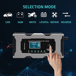Încărcător cu microprocesor 12V 10A | Redresor cu funcție de reparare pentru baterii AGM GEL LiFePO4 | LCD