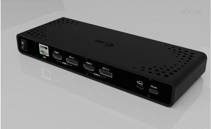Stație de andocare universală cu alimentare prin cablu și ecran dual 4K de 85 W + încărcător i-tec USB-C de 100 W