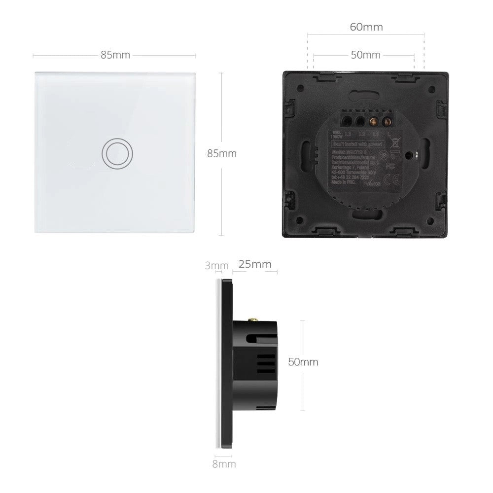 Întrerupător tactil SMART MCE714B cu Wi-Fi dual, negru