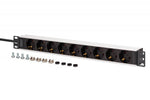 Rack PDU 19", 9 prize Schuko CEE 7/3 (45°), cablu 2m, mufă IEC C20, 16A, aluminiu