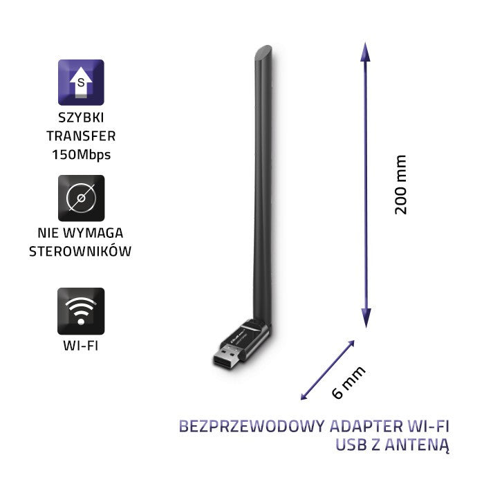Adaptor Wi-Fi USB cu antenă wireless