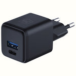 Încărcător de perete Hyper GaN 20W 1xUSB-A 1xUSB-C PD QC4+ Negru