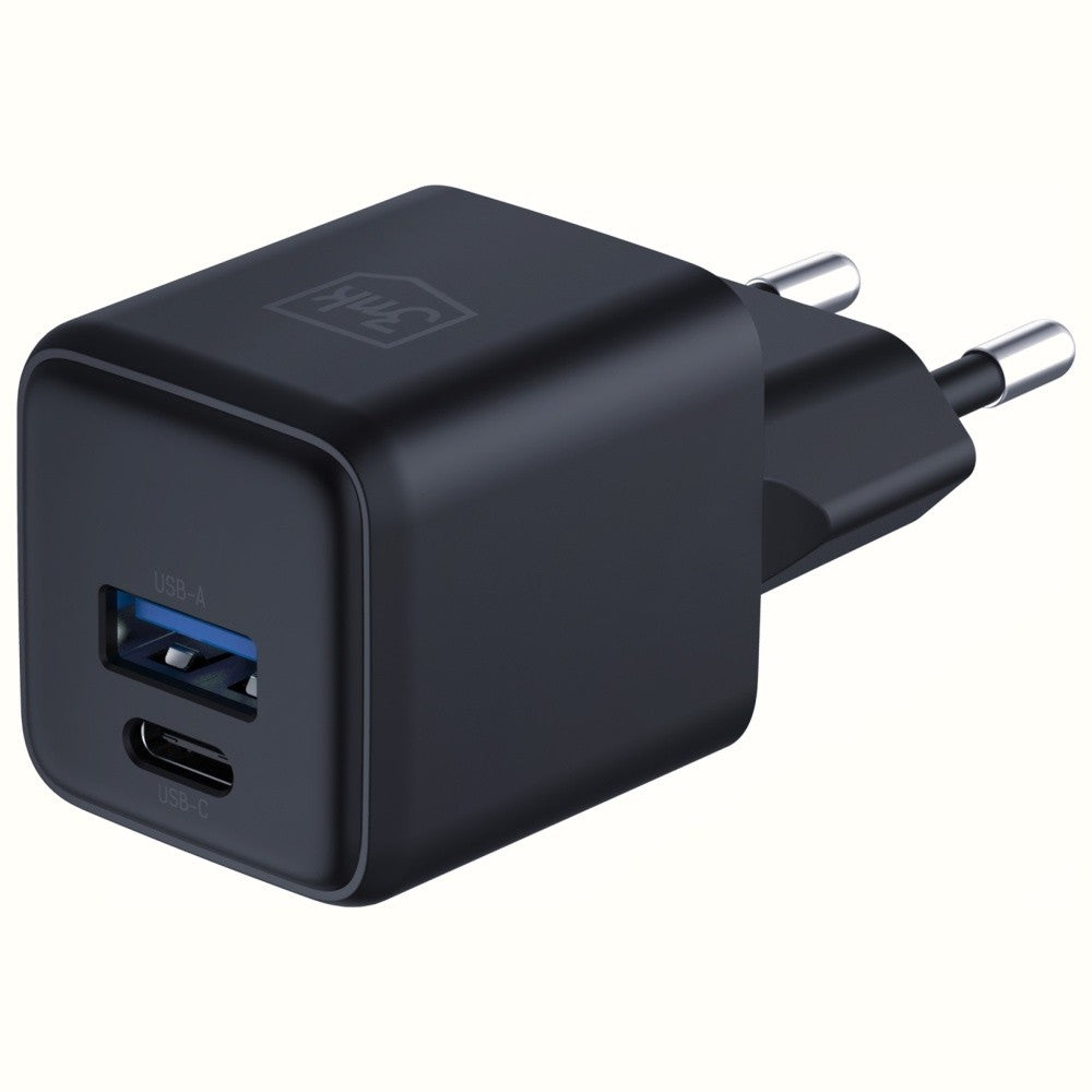 Încărcător de perete Hyper GaN 20W 1xUSB-A 1xUSB-C PD QC4+ Negru