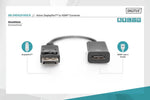 Cablu adaptor DisplayPort cu dispozitiv de blocare 1080p 60Hz FHD tip DP/HDMI A M/F 0.2m negru