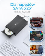 Carcasă DVD/Blu-Ray SATA IB-525-U3 1x5.25, neagră