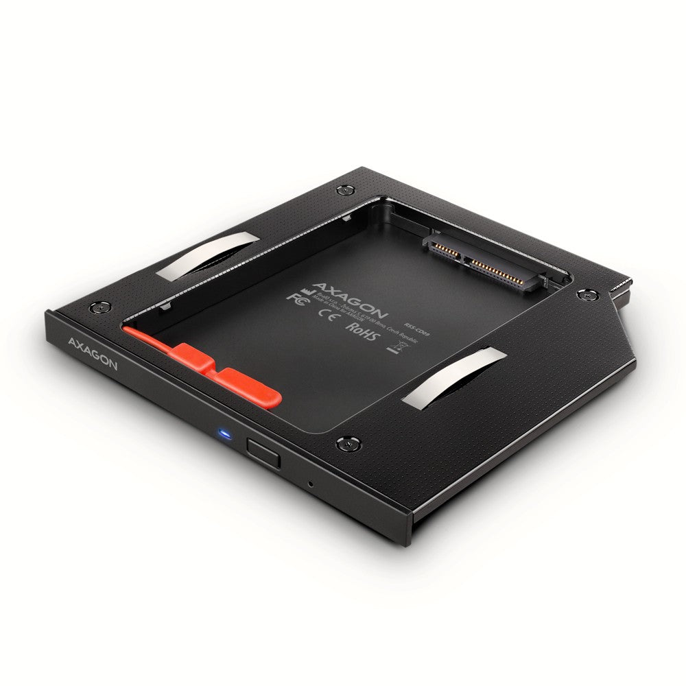 Ramă RSS-CD09 pentru slot SSD-HDD de 2,5" pentru DVD, aluminiu LED de 9,5 mm