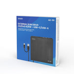 Unitate externă subțire CD/DVD R/RW, USB-C/USB-A, AK-59