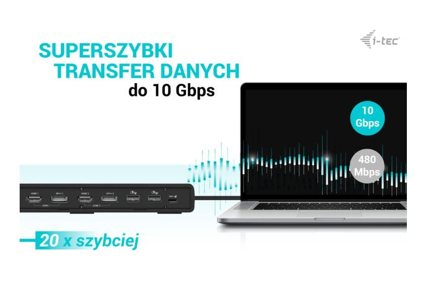 Stație de andocare USB 3.0 / USB-C / Thunderbolt 3 cu afișaj dual Gen2 + alimentare de 100 W