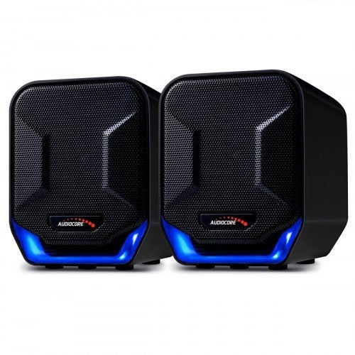 Boxe USB de 6 W pentru computer AC865B, negre și albastre
