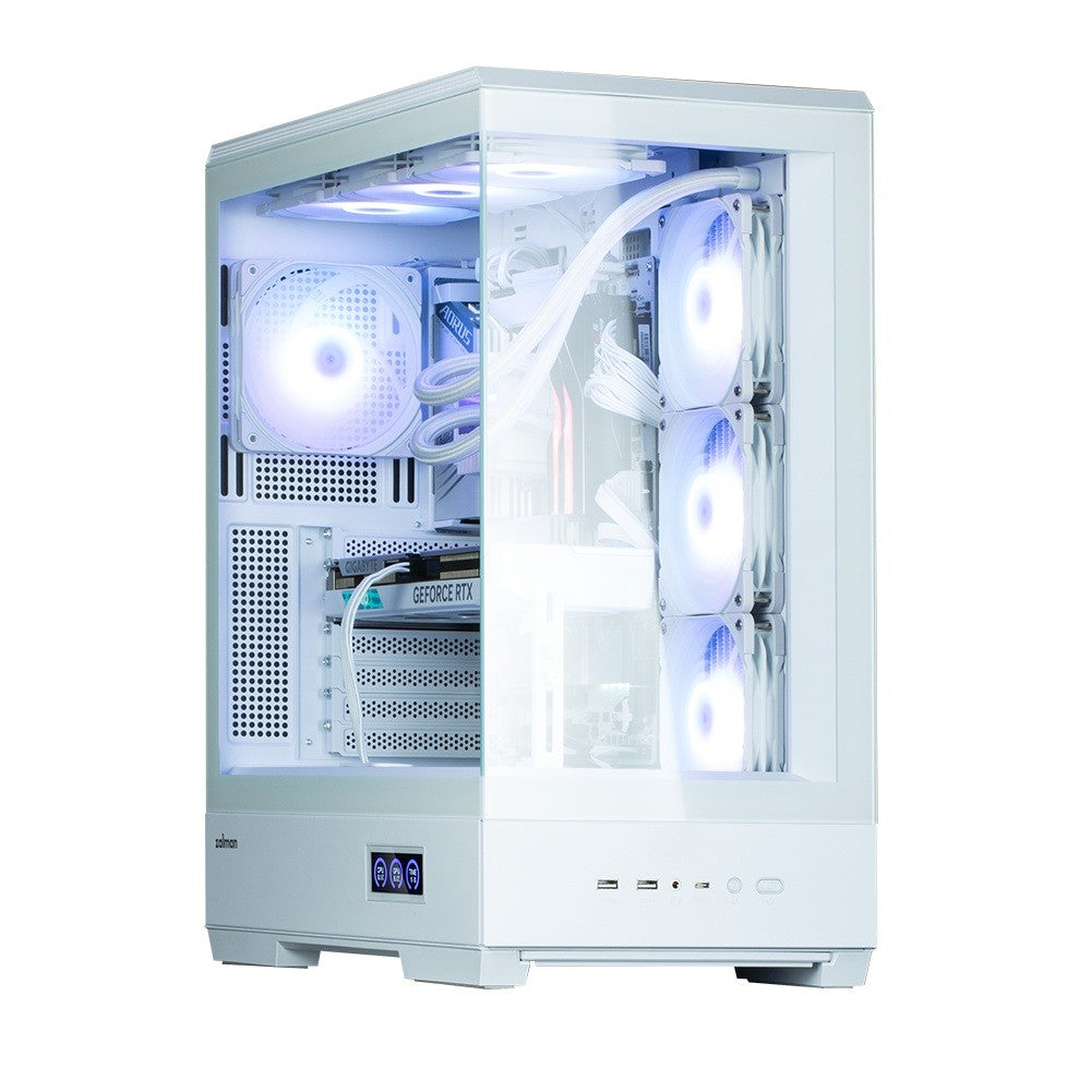 Obudowa P50 DS Alb Mid-Tower cu 4 ventilatoare ARGB
