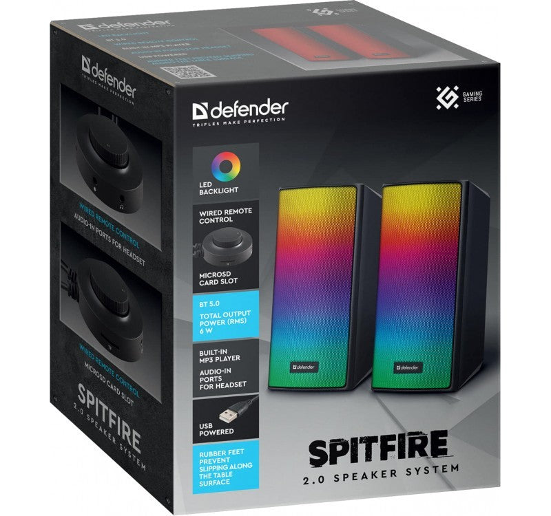 Boxe de calculator SPITFIRE 2.0 cu LED-uri USB de 6 W