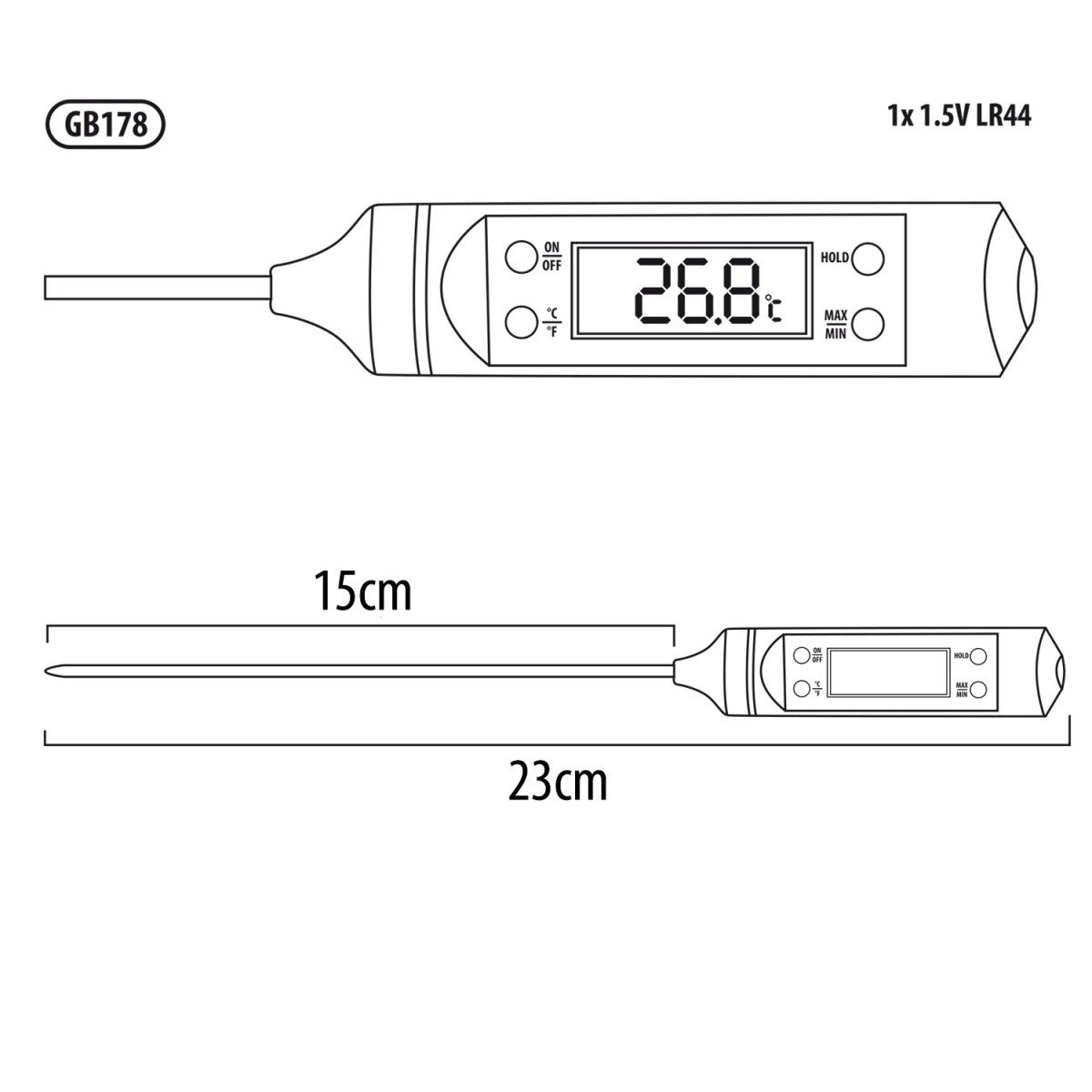Termometru/sondă pentru alimente GB178