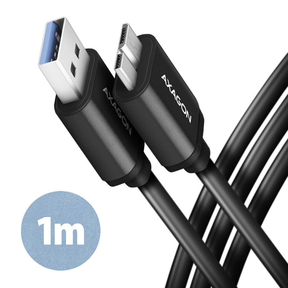 Cablu USB Micro-B BUMM3-AM10AB, USB-A 3.2 Gen 1, 1m, 3A, ALU, PVC, Negru