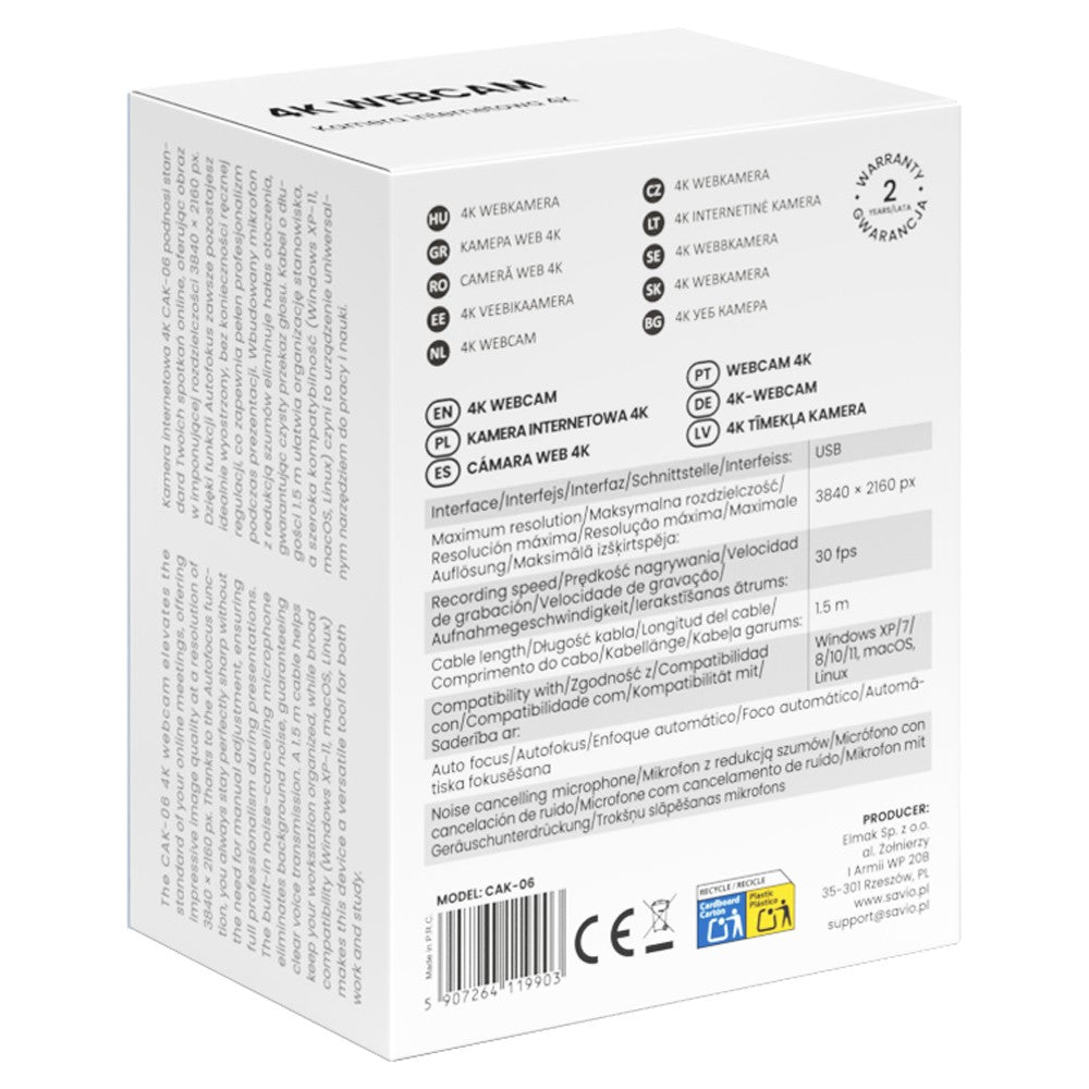 Cameră web 4K CAK-06