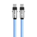 Cablu USB C 2 în 1 cu șnur, 1 m, albastru