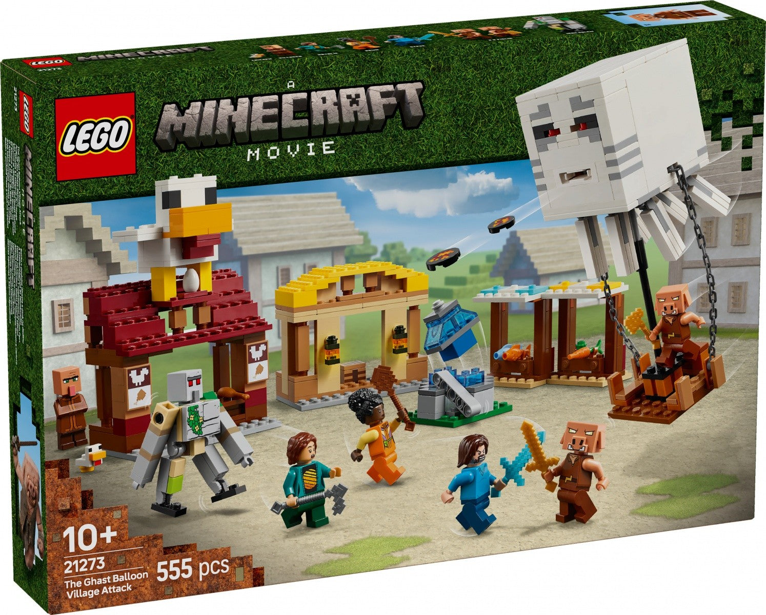 Minecraft Blocks 21273 Atac cu baloane Ghast asupra satului