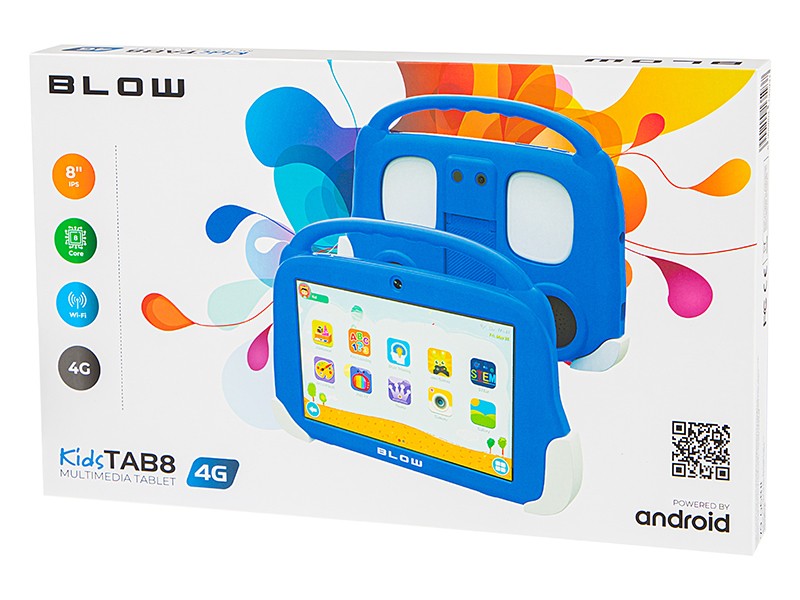 Tabletă KidsTAB8 4G 4/64GB, carcasă albastră