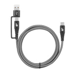 Cablu 2 în 1: USB C - USB C cu conector USB A, 1,2 m