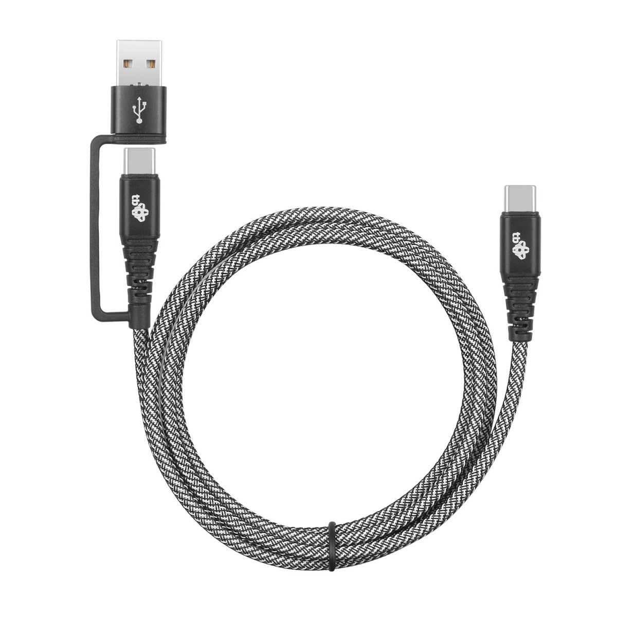 Cablu 2 în 1: USB C - USB C cu conector USB A, 1,2 m