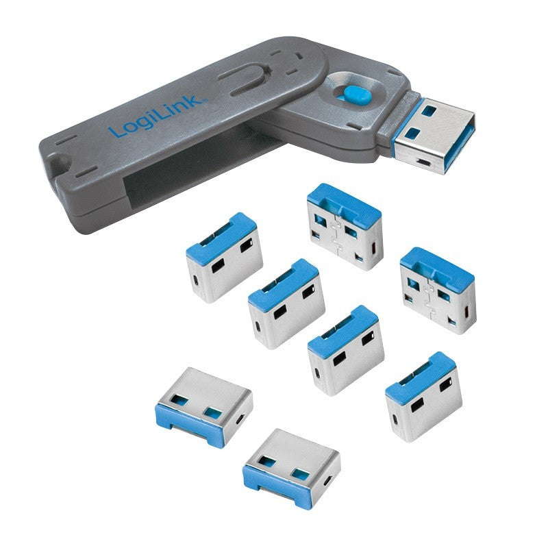 Încuietoare port USB x8 cu cheie