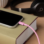 Cablu împletit Beats USB-A la USB-C (1,5 m) - Roz Turbo