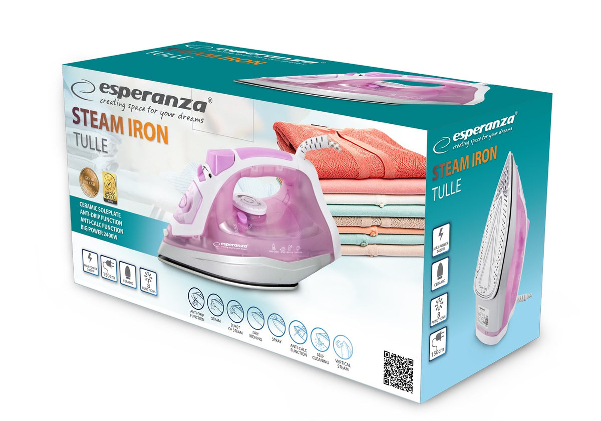 Fier de călcat cu abur din ceramică Tulle, 2400 W